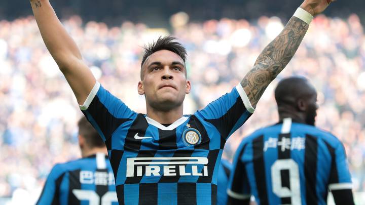 El delantero argentino del Inter de Milán, Lautaro Martínez, durante un partido.