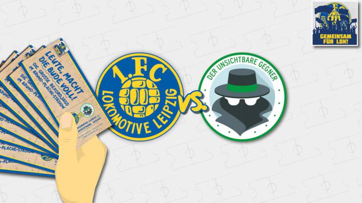 El cartel con el que el Lokomotive Leipzig anuncia su curioso partido invisible.