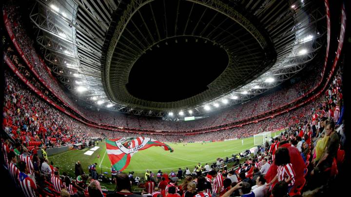 San Mamés, en un partido de Liga.