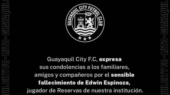 Comunicado del Guayaquil City anunciando la noticia.