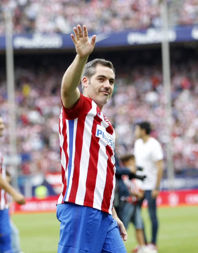Antonio López en el partido de las leyendas que cerró el Calderón.