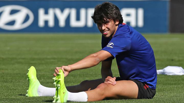 João Félix, durante un entrenamiento del Atlético.