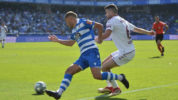 Barri, en un partido con el Albacete.