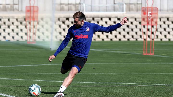 Herrera, en la sesión del Atlético esta mañana. Debe volver a empezar.