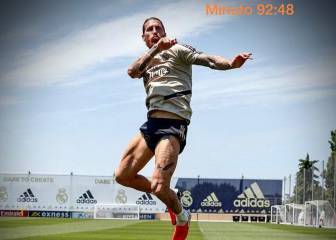 Sergio Ramos recrea el cabezazo de Lisboa