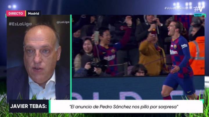 Tebas: "We hope LaLiga will return on 11 June with Sevilla-Betis"