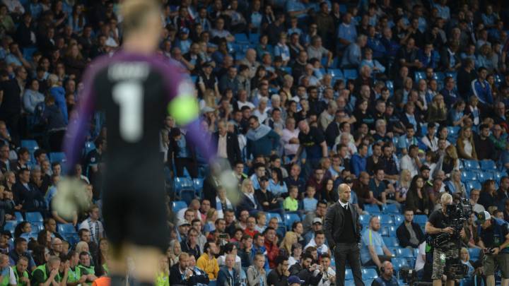 El guardameta inglés, Joe Hart, durante un partido del Manchester City.