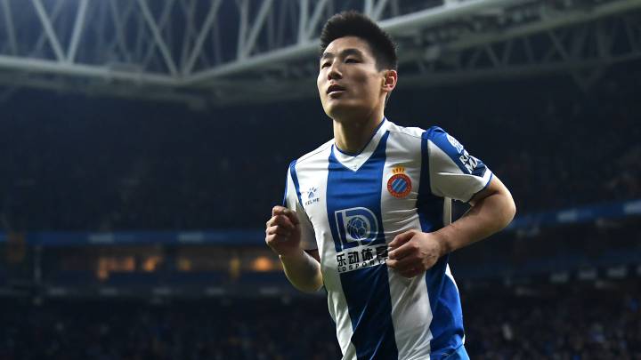 Wu Lei Espanyol and FC Barcelona at RCDE Stadium