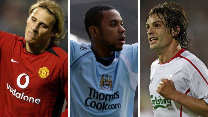 Diego Forlán (Manchester United), Robinho (Manchester City) y Fernando Morientes (Liverpool).
