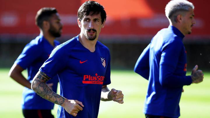 Savic, en una sesión del Atlético después del parón a causa del coronavirus. Mónaco y Tottenham le pretenden.