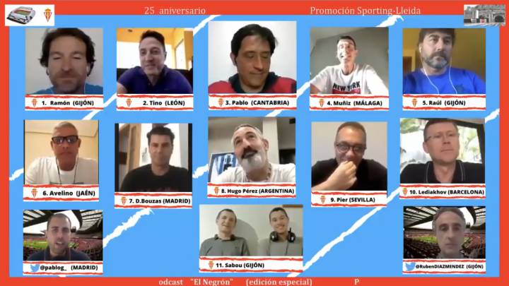 Reencuentro de los protagonistas de un emotivo día en El Molinón