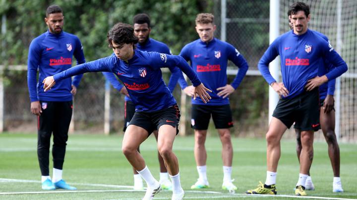 João Félix, en el entrenamiento del Atlético de este lunes