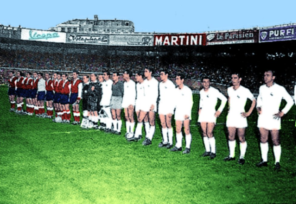 Alineación del Real Madrid en la Primera Copa de Europa jugada en 1956