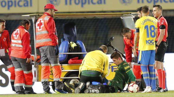 13/04/20 FUTBOL SEGUNDA DIVISION UD LAS PALMAS LESION RAUL FERNANDEZ