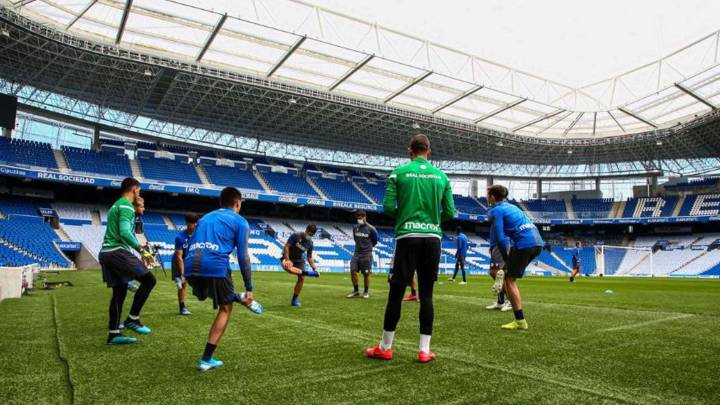 Última sesión en el Reale Arena antes de recibir a Osasuna
