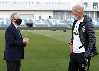Florentino Pérez visits squad ahead of LaLiga restart