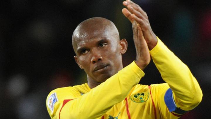 Etoo en el Mundial de Sudáfrica 2010.