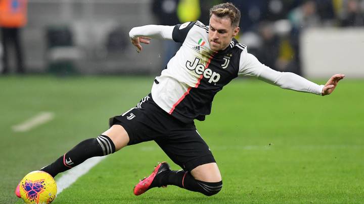 El centrocampista galés de la Juventus, Aaron Ramsey, durante un partido.