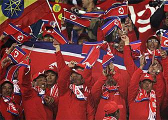 Actores chinos hicieron de hinchas norcoreanos