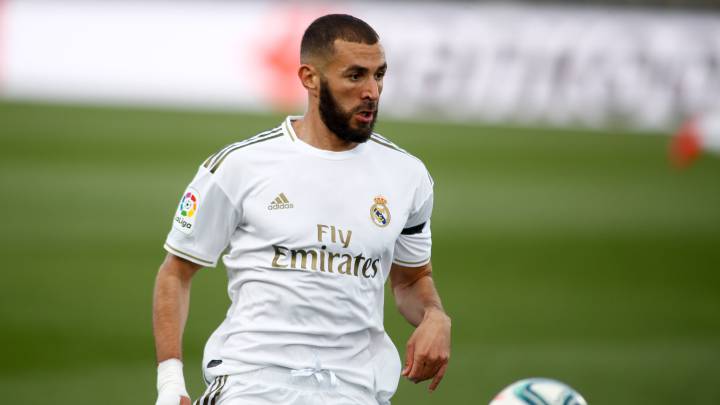 El delantero francés del Real Madrid, Karim Benzema, durante un partido.