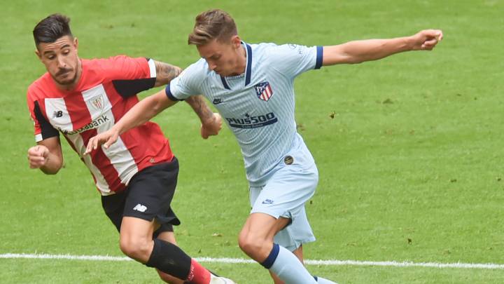 Yuri y Llorente en el Athletic-Atlético.