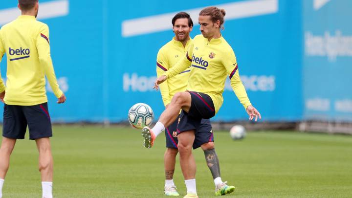 Primera sesión del Barça post-confinamiento sin el liderato
