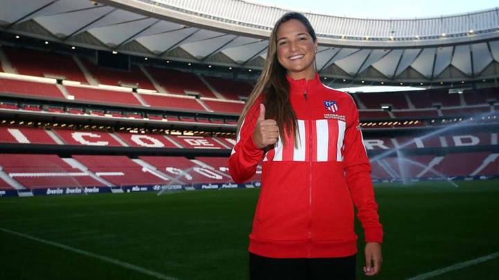 Deyna Castellanos, jugadora del Atlético en el Wanda Metropolitano.