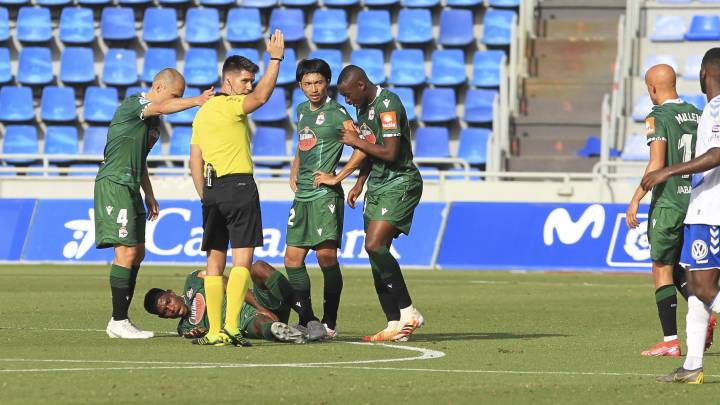 Uche Agbo, en el momento de su lesión.