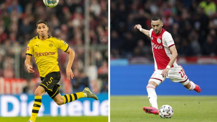 Achraf Hakimi y Hakim Ziyech.
