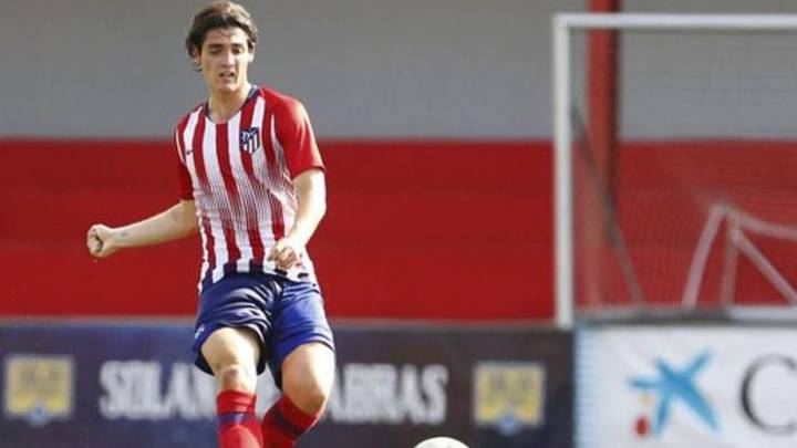 Pedraza, en un partido con el filial del Atlético.