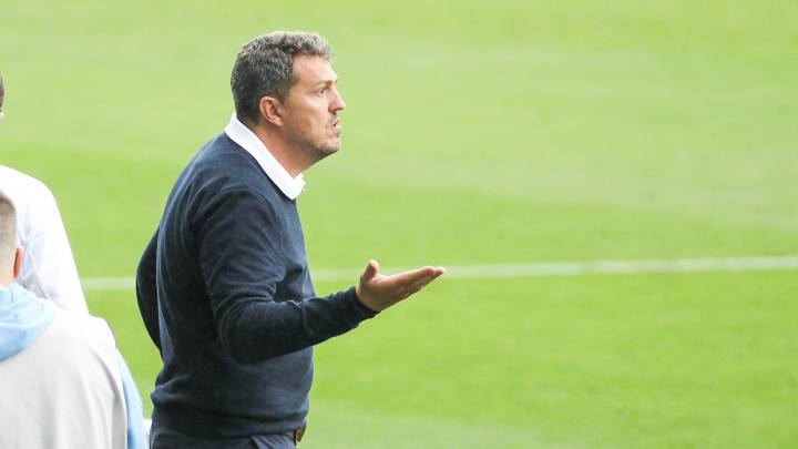 El entrenador Óscar García, durante el partido entre el Celta y el Barcelona en Balaídos.
