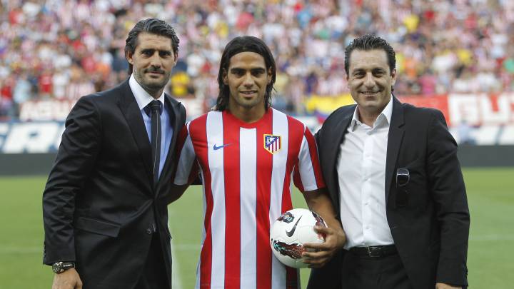 Futre, en la presentación de Falcao con el Atlético.
