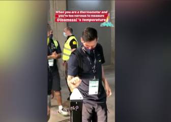 Messi y el termómetro: un poco más y no entra al campo