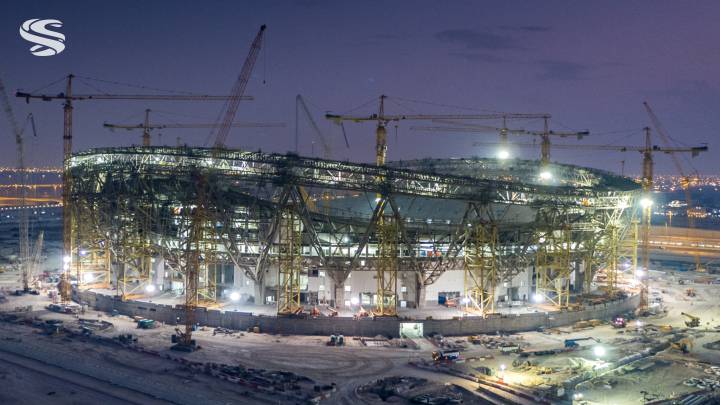 World Cup stadium, Lusail, shines bright in the middle of the desert