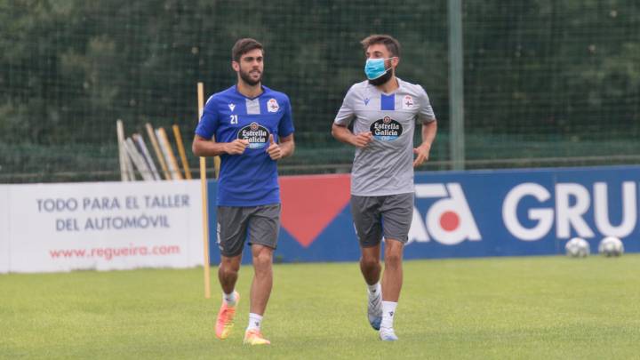 Salva Ruiz entrenando con el Deportivo