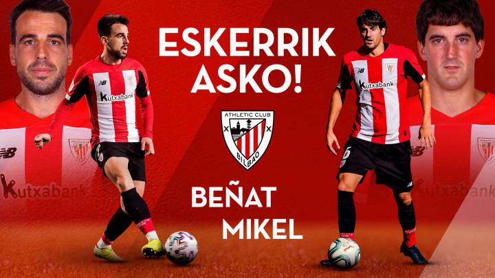 Cartel de despedida del Athletic para Beñat y Mikel San José.