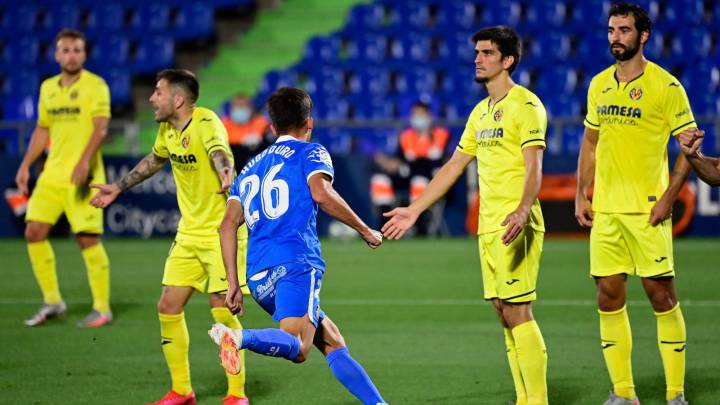 Hugo Duro, en el partido ante el Villarreal.