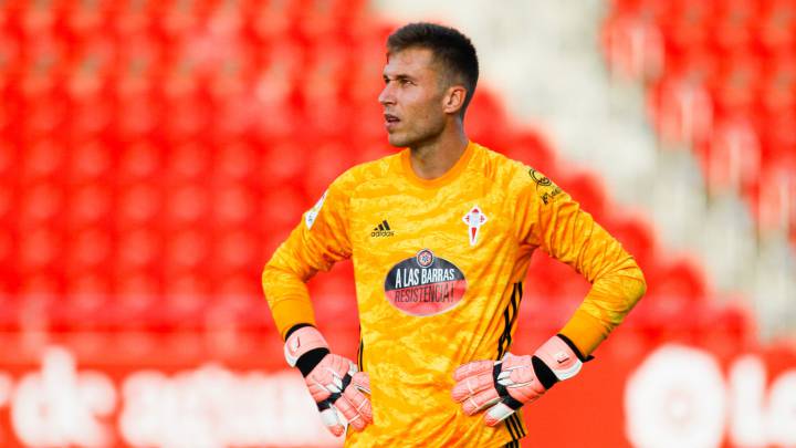 Rubén Blanco, durante el partido del Celta contra el Mallorca en el estadio del conjunto balear.