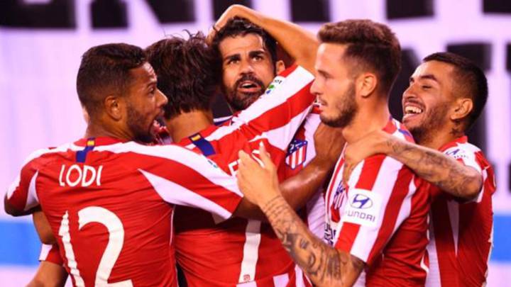 Diego Costa celebrando un gol en el Real Madrid 3 - Atlético de Madrid 7