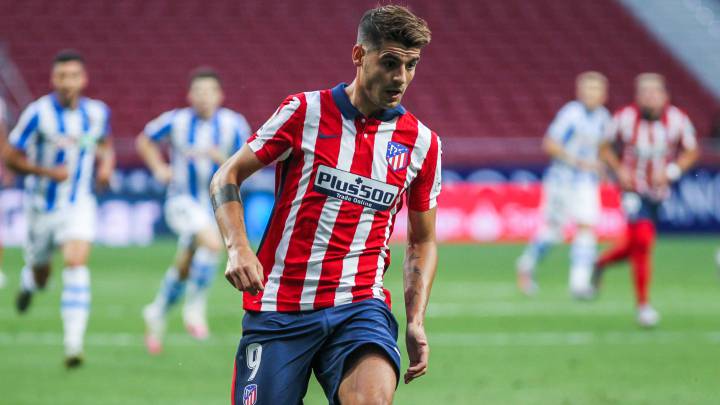 Morata jugando con el Atlético