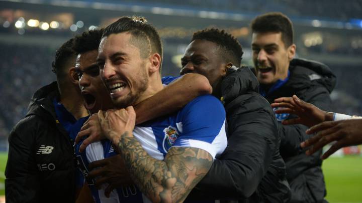 El Oporto celebra un gol de Telles