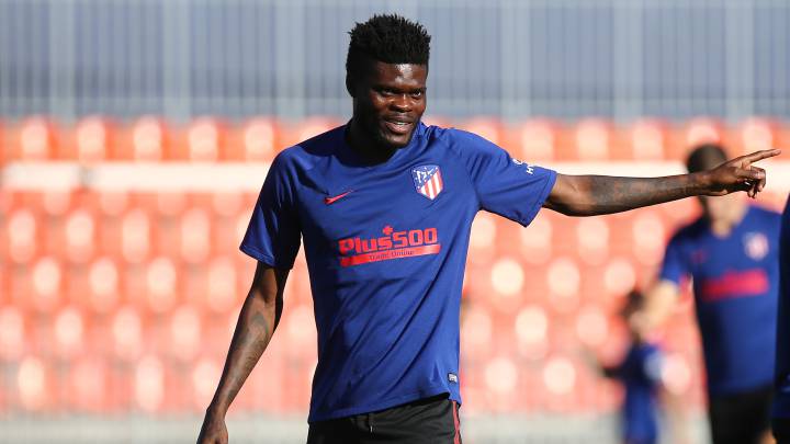 Thomas entrenando con el Atlético