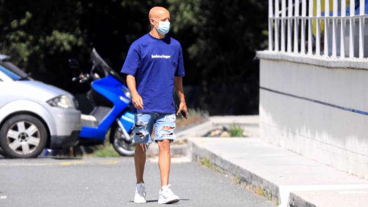 Víctor Mollejo jugador del Deportivo en Abegondo