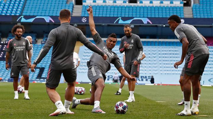 El Madrid entrenó en el Etihad Stadium a 24 horas del partido