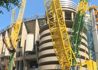 La construcción del Bernabéu avanza con grúas gigantes