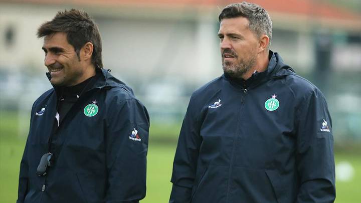 Quique Sánz y Óscar García, durante su etapa en el Saint Ettiene