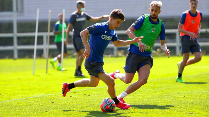 27/05/20 ENTRENAMIENTO DE LA REAL SOCIEDAD PROTOCOLO CORONAVIRUS COVID19 MASCARILLA AIHEN Y JANUZAJ