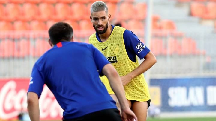 Carrasco en el entrenamiento del Atlético de Madrid