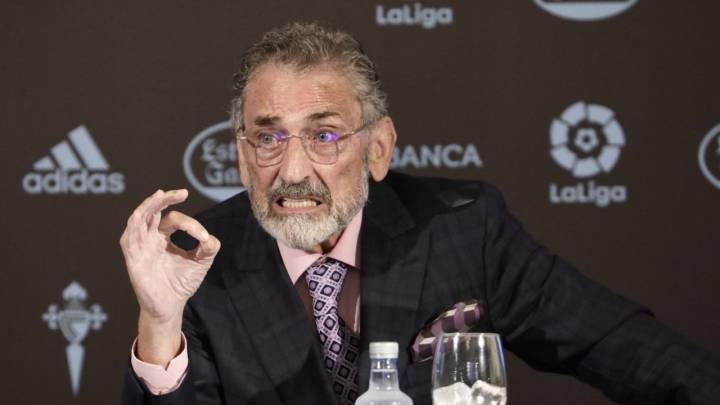 Carlos Mouriño durante la comparecencia de prensa en A Sede