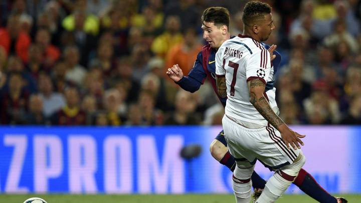 Messi, en el momento del recorte histórico a Boateng en 2015.